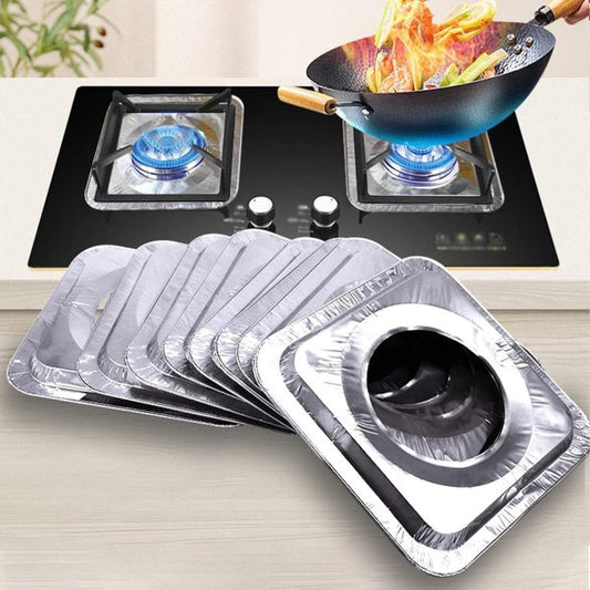 10 PCS OF ALUMINIUM FOIL STOVE PROTECTOR